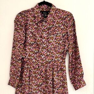 Silk long sleeve button down dress APC